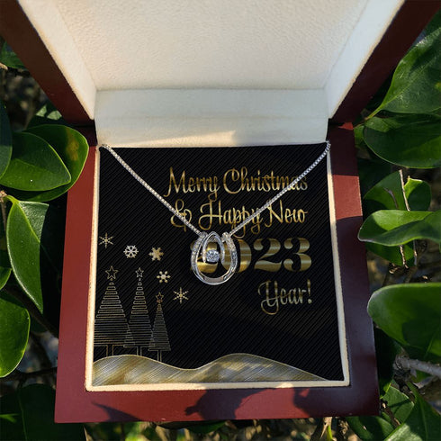 Merry Christmas and Happy New 2023 Year Gift Shimmering Luck Necklace
